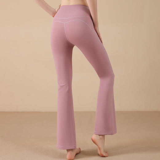 2024新款无尴尬线微喇瑜伽裤女外穿薄款高腰提臀健身喇叭裤 SQ 4110 商品图2