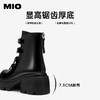 MIO米奥新款经典百搭马丁靴复古潮流短靴圆头厚底靴子女黑色 M245643323 商品缩略图4