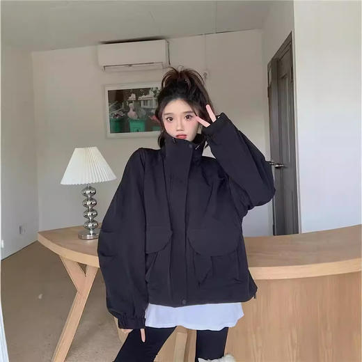 【冲锋衣外套女装】秋季大码设计感胖mm宽松复古工装运动休闲夹克上衣 商品图4