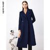 皮尔卡丹女装风衣蓝色纯色中长款商务羊毛大衣女外套P3301G3998N0
 商品缩略图4