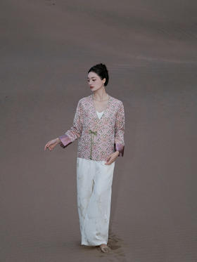 盛唐婧 |中式国风宋锦缠枝花交领外套