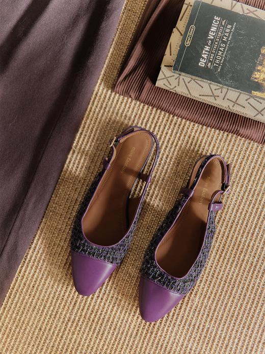 羊皮粗花呢后空单鞋ACE3FTW136 商品图5