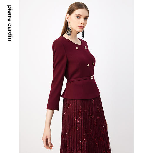 皮尔卡丹女装连衣裙知性拼接蕾丝通勤假两件连衣裙P3318E3991T0 商品图3