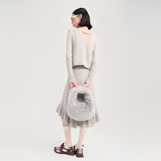 [捡漏价]lost in echo2024秋季新款轻薄毛针织开衫荷叶边A字毛织半身裙女 商品图4