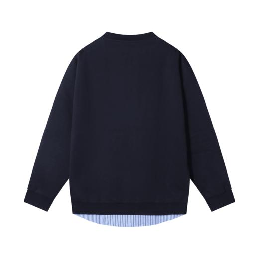 WY259秋冬季新款简约百搭拼接圆领卫衣拉链设计时尚潮流宽松长袖 商品图5