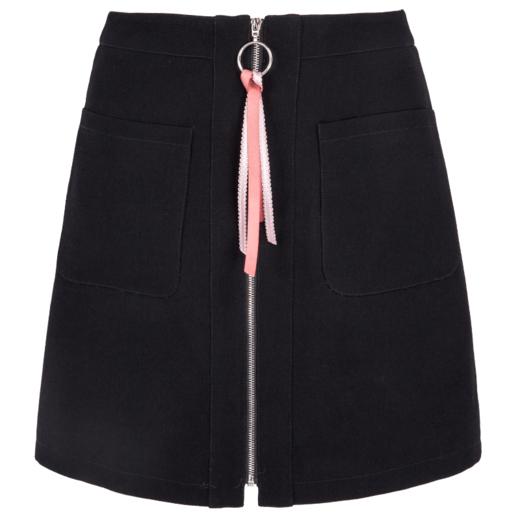 2018夏装新款收腰显瘦口袋ol风黑色a字半身裙女短裙子潮 商品图3