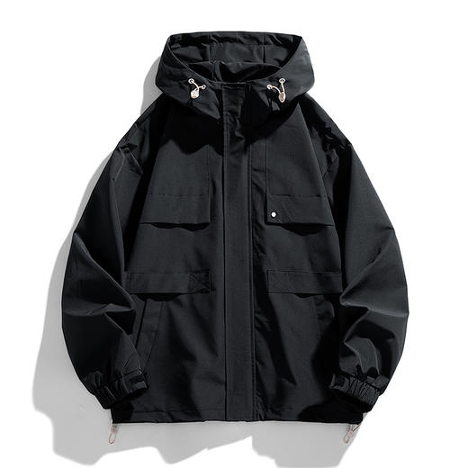 【新款DJR】大依优型大码连帽夹克加肥加大休闲胖子宽松外套上衣男装潮流户外 商品图1