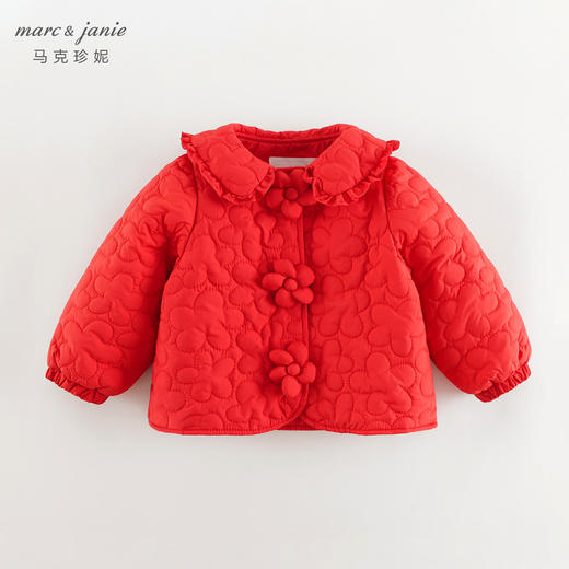 马克珍妮女童立体小花翻领外套宝宝棉衣儿童棉服秋冬新款241017 商品图2