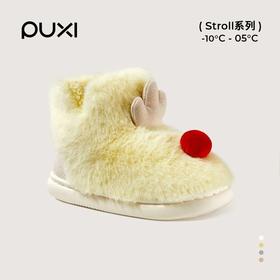 朴西鹿角儿童棉靴女童可爱冬季新款加绒加厚保暖软底男童宝宝棉鞋