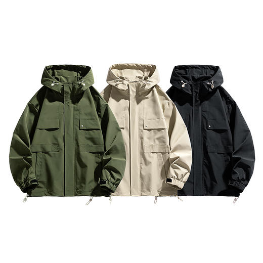 【新款DJR】大依优型大码连帽夹克加肥加大休闲胖子宽松外套上衣男装潮流户外 商品图4