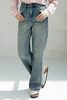 绽放旅行女装681朵/早秋撞色做旧显瘦*直筒复古百搭牛仔长裤 商品缩略图5