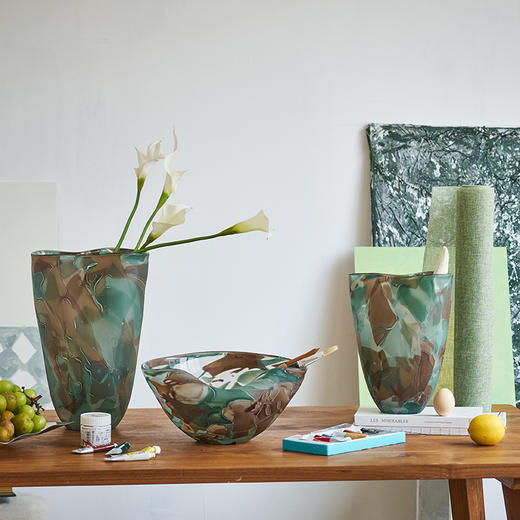 中古风玻璃花瓶花插花器摆件水果盘 商品图10