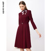 皮尔卡丹女装连衣裙秋冬新款红色时尚场合装羊毛裙子P3318E3895T0 商品缩略图3