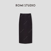 ROMI STUDIO “率性从容” 羊毛混纺肤感后开叉直身H型半裙431X3086 商品缩略图0