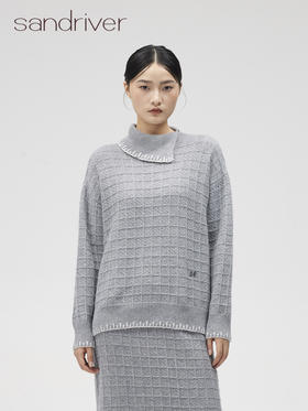 西藏羊绒高领女套衫 侧翻领 SJF96W317N