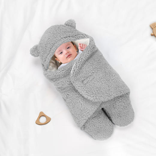 比多乐婴儿睡袋秋冬加厚防踢被初生冬季宝宝两用外出纯棉襁褓抱被 商品图1