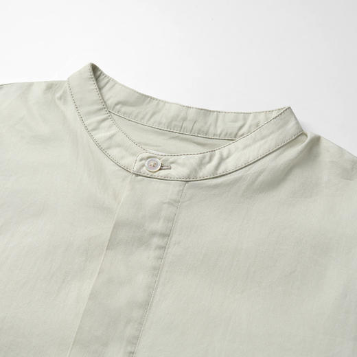 ROMI STUDIO“率性工装”100长绒棉立领暗门禁工装廓形衬衣24SST574(现货) 商品图4