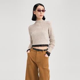 [捡漏价]lost in echo2024秋冬新品时尚半高领羊毛修身短款针织衫打底衫女