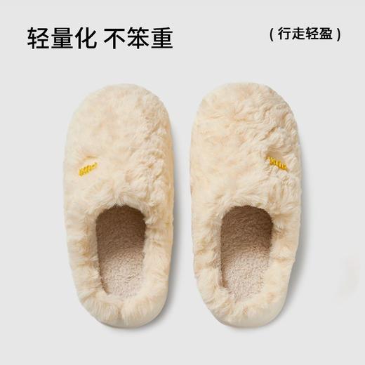 朴西小酥烙棉拖鞋女士冬季保暖毛绒拖鞋情侣款室内简约款家居拖鞋 商品图1