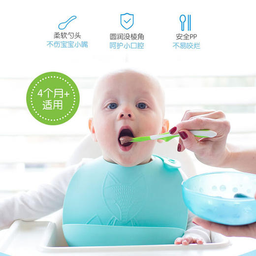布朗博士儿童餐具宝宝喂养勺婴儿软头勺儿童辅食勺子米糊勺2只装 商品图1