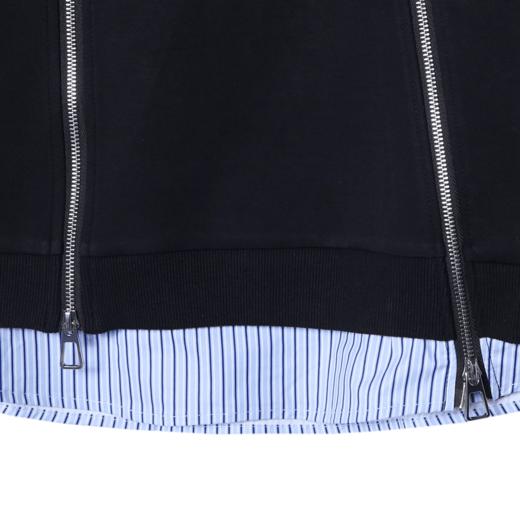 WY259秋冬季新款简约百搭拼接圆领卫衣拉链设计时尚潮流宽松长袖 商品图3