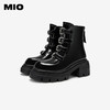 MIO米奥新款经典百搭马丁靴复古潮流短靴圆头厚底靴子女黑色 M245643323 商品缩略图2