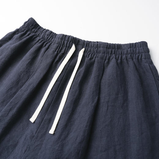 ROMI STUDIO“内心规则”100亚麻砂洗加软松紧腰直筒休闲裤421K5074 商品图2