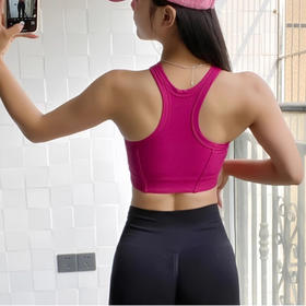 跃牌【轻匀系列】一体式运动背心女固定胸垫健身文胸紧身美背60127