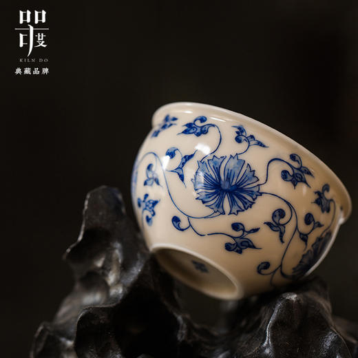 问鼎器度汝窑鹅黄青花吉雅杯（禅华）(虾戏图)（缺货） 商品图1