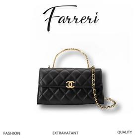 香奶奶Chanel 22B珐琅扣Kelly大号 黑金 正品皮