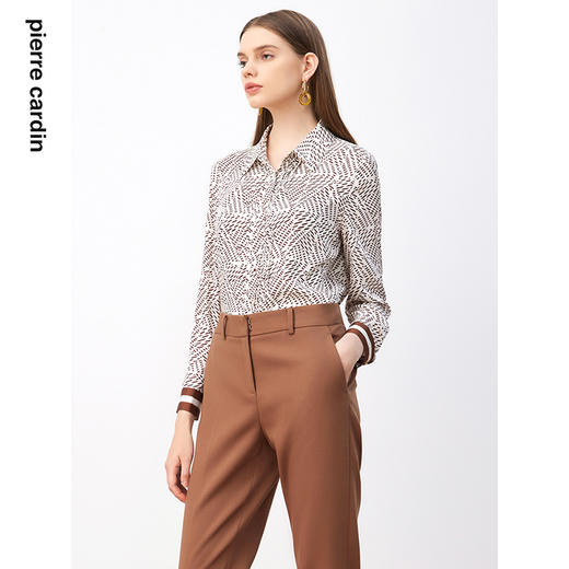 皮尔卡丹女装衬衫高级感复古集合印花通勤气质衬衣P3363B3976K3
 商品图3