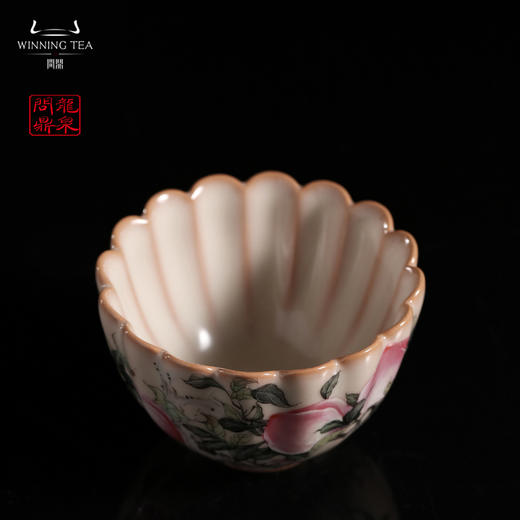 龙泉问鼎彩绘哥窑蕊香杯（三桃） 商品图1