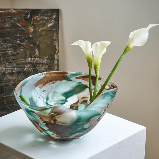 中古风玻璃花瓶花插花器摆件水果盘 商品图2