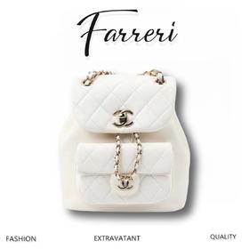 香奶奶 新款双肩包 羊皮 白色