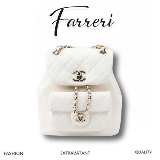 香奶奶 新款双肩包 羊皮 白色 商品图0