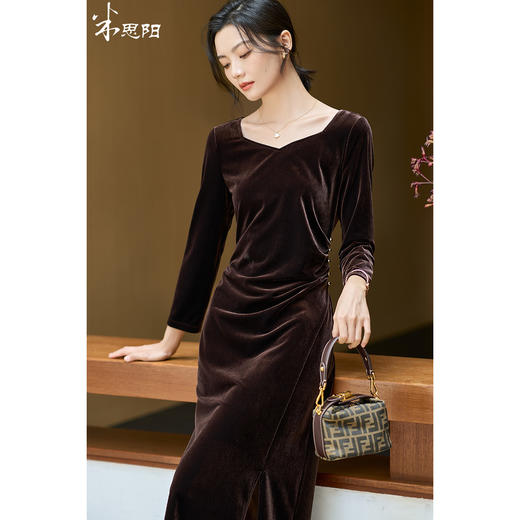 【仅剩S】复古法式丝绒连衣裙正式场合气质轻礼服裙3543 商品图0