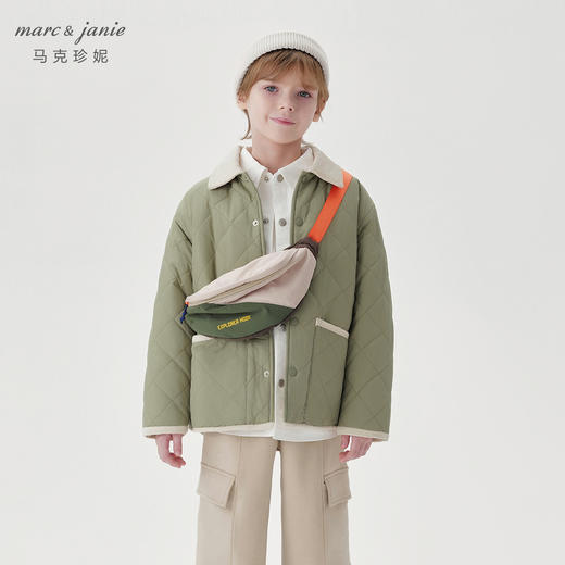 马克珍妮男童山系户外菱格绗棉翻领外套儿童棉服秋冬新款241031 商品图1