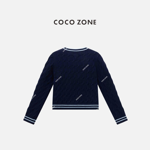 COCO ZONE 秋季圆领撞色针织衫女百搭长袖上衣CC2C1475 商品图1