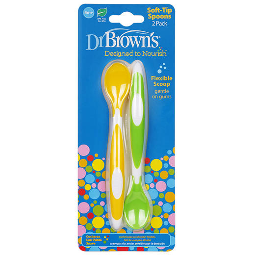 布朗博士儿童餐具宝宝喂养勺婴儿软头勺儿童辅食勺子米糊勺2只装 商品图6