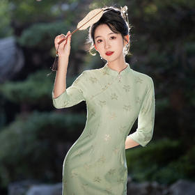 2024年秋冬新款气质改良七分袖年轻气质小个子短款旗袍MLS6937