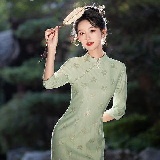 2024年秋冬新款气质改良七分袖年轻气质小个子短款旗袍MLS6937 商品图0