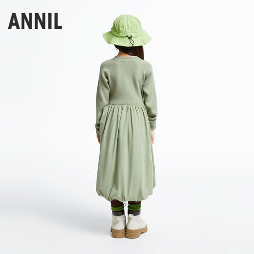 女童毛织拼接连衣裙长袖裙子安奈儿童装实体店同款AG433624 商品图2
