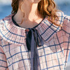 欧芮儿2019新款女装夏装娃娃领雪纺衫女宽松度假格子小衫女上衣 商品缩略图2