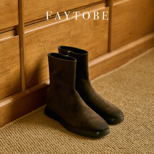 FAYTOBE “金盏”极简绒面小踝靴 商品图5