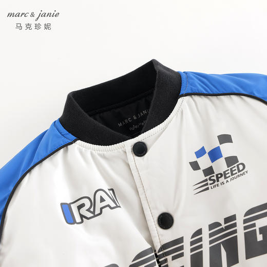马克珍妮男童潮酷赛车风棒球服儿童夹棉外套夹克秋冬新款241019 商品图5