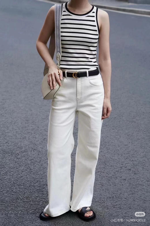 【断码 清仓 凑单】高支 小禾 条纹超细棉针织 背心 要修身效果 卡码收小一码 商品图0