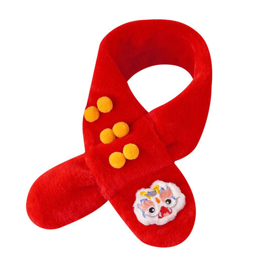 新年儿童围巾新年龙冬季婴幼儿围脖加厚保暖中国风男女童脖套喜庆 商品图4