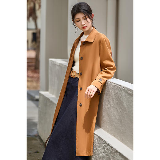 剩L/XL 米思阳2026春季新款简约时尚通勤风衣外套正肩直筒显气质外套3087 商品图1