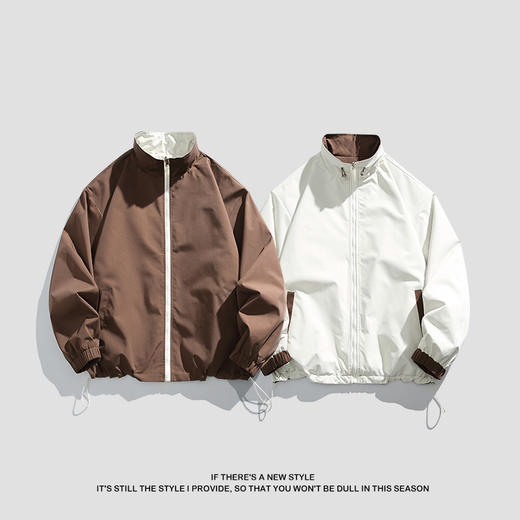 【Q】【双面穿】【新款DH】大依优型大码立领夹克加肥加大休闲胖子宽松外套上衣男装潮流 商品图6