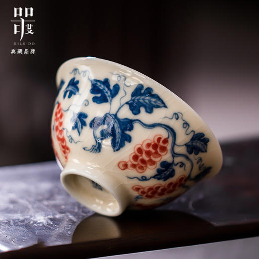 问鼎器度汝窑鹅黄青花玉钩杯(盛意)（龙珠赐紫）（缺货） 商品图5